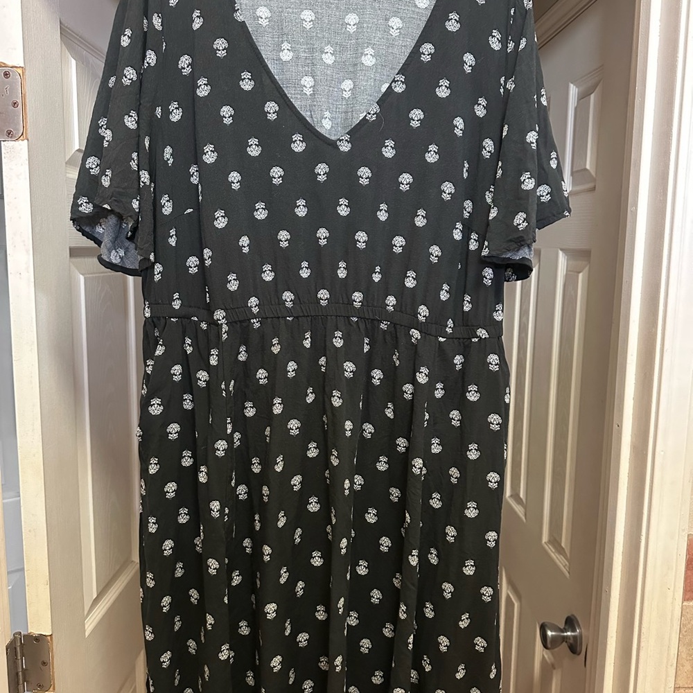 Torrid Black Dress with White Floral Pattern